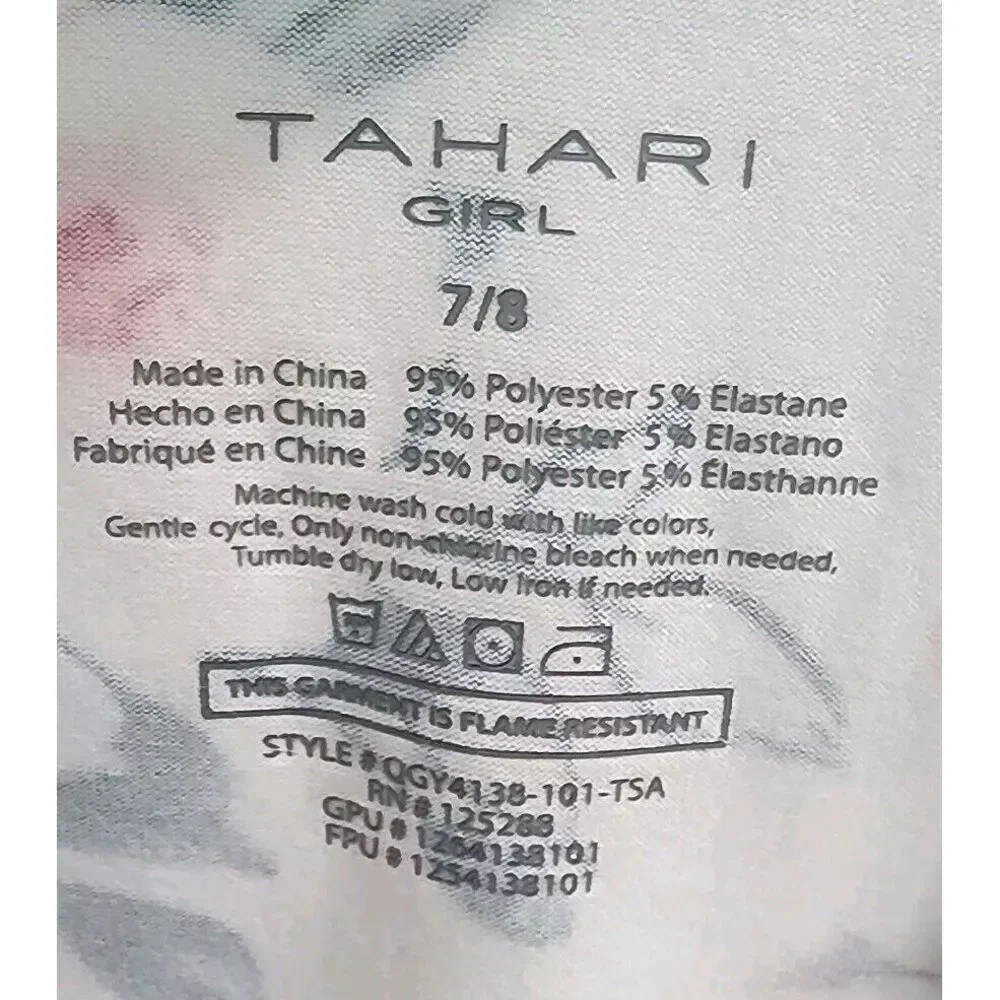 Tahari‎ Girl Floral Button Up Sleep Shirt Size 7/8 Short Sleeve Loungewear